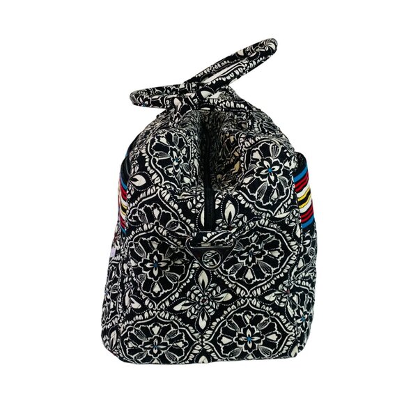Vera Bradley Floral Grand Weekender Travel Bag Retro Stripes Adjustable Strap - Picture 3 of 16